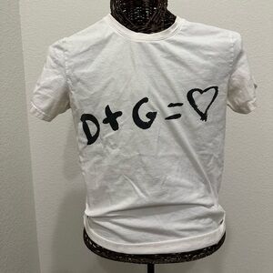 Rare Dolce & Gabbana "D+G=❤️" Graphic Tee - Made in Italy